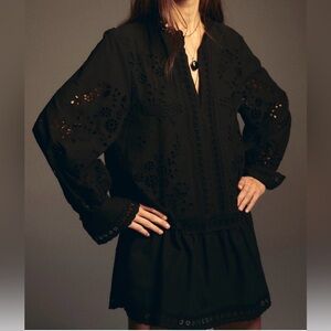 H&M DRESS WITH EYELET EMBROIDERY